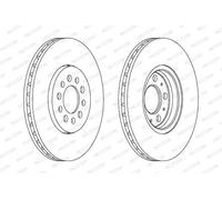 2x Disco freno ventilato DDF1221C FERODO per AUDI VW SKODA SEAT