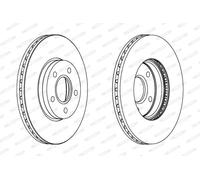 2x Disco freno ventilato DDF1222C FERODO per VOLVO FORD