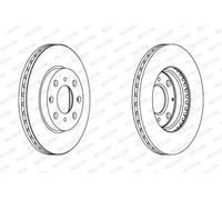 Dischi freno FERODO DDF1231C anteriore, ventilato, 2 Pezzo