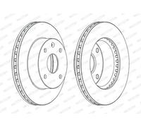 2x Disco freno ventilato DDF1257C FERODO per CHEVROLET DAEWOO DODGE
