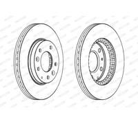 2x Disco freno ventilato DDF1278C FERODO per MAZDA SAAB