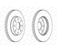 Dischi freno FERODO DDF1279C anteriore, ventilato, 2 Pezzo