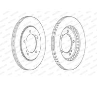 2x Disco freno ventilato DDF1282 FERODO per SUZUKI GRAND VITARA I VITARA