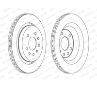 2x Disco freno ventilato DDF1289C FERODO per CADILLAC SAAB OPEL FIAT
