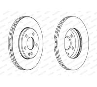 Dischi freno FERODO DDF1316C anteriore, ventilato, 2 Pezzo