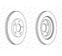 Dischi freno FERODO DDF1399 anteriore, ventilato, 2 Pezzo