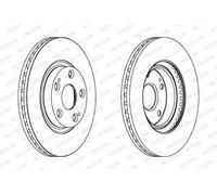 2x Disco freno ventilato DDF1401C FERODO per TOYOTA COROLLA Verso AVENSIS AURIS