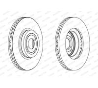 Dischi freno FERODO DDF1461C anteriore, ventilato, 2 Pezzo