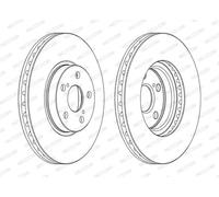 2x Disco freno ventilato DDF1508C FERODO per TOYOTA AVENSIS Familiare AVENSIS