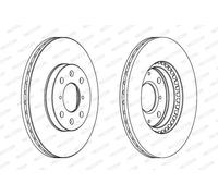 Dischi freno FERODO DDF1520C anteriore, ventilato, 2 Pezzo