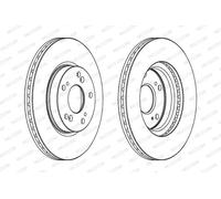 2x Disco freno ventilato DDF1539 FERODO per HONDA CIVIC IX STREAM FR-V