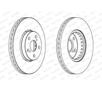 Dischi freno FERODO DDF1575C anteriore, ventilato, 2 Pezzo