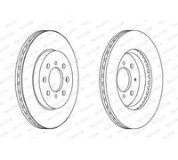 2x Disco freno ventilato DDF1610C FERODO per HONDA JAZZ II