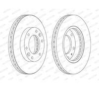 2x Disco freno ventilato DDF1612C FERODO per KIA CARNIVAL / GRAND CARNIVAL III