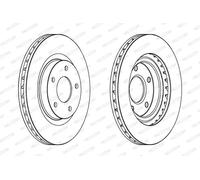 2x Disco freno ventilato DDF1624 FERODO per MITSUBISHI JEEP DODGE CHRYSLER