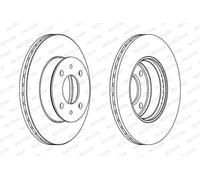 2x Disco freno ventilato DDF1632 FERODO per HYUNDAI ACCENT II