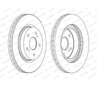 Dischi freno FERODO DDF1635C anteriore, ventilato, 2 Pezzo