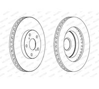 Dischi freno FERODO DDF1646C anteriore, ventilato, 2 Pezzo