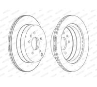 2x Disco freno ventilato DDF1660C FERODO per OPEL CHEVROLET