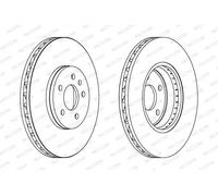2x Disco freno ventilato DDF1664C FERODO per AUDI Q5 A5 A4 B8 A4 B8 Avant Q5 Van