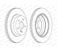 Dischi freno FERODO DDF1672C posteriore, ventilato, 2 Pezzo