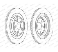 2x Disco freno ventilato DDF1703C FERODO per JAGUAR DAIMLER