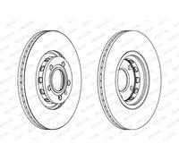 2x Disco freno ventilato DDF1707 FERODO per AUDI VW SKODA SEAT