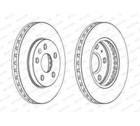 2x Disco freno ventilato DDF1721C FERODO per OPEL SAAB CHEVROLET