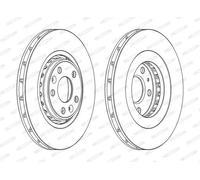 2x Disco freno ventilato DDF1727C FERODO per RENAULT LAGUNA III LAGUNA Coupé