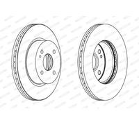 2x Disco freno ventilato DDF1738C FERODO per MAZDA 2 MX-5 IV