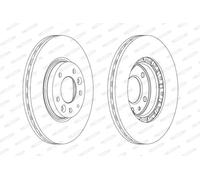 2x Disco freno ventilato DDF1739C FERODO per MAZDA 6 Tre volumi 6 Hatchback