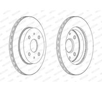 2x Disco freno ventilato DDF1774C FERODO per DAIHATSU SUBARU DACIA