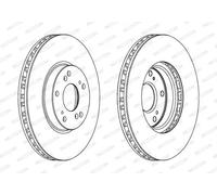 2x Disco freno ventilato DDF1775C FERODO per HONDA ACCORD VIII