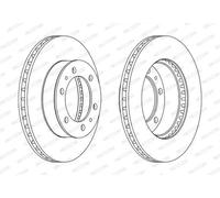 Dischi freno FERODO DDF1783C anteriore, ventilato, 2 Pezzo