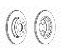 2x Disco freno ventilato DDF1840C FERODO per HYUNDAI i20 I i20 II