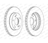 Dischi freno FERODO DDF1939C anteriore, ventilato, 2 Pezzo