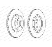 2x Disco freno ventilato DDF2039C FERODO per BMW 5 5 Touring