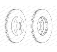 2x Disco freno ventilato DDF2068C FERODO per BMW NISSAN