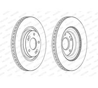 2x Disco freno ventilato DDF2199C FERODO per HYUNDAI KIA