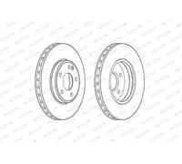 2x Disco freno ventilato DDF2460C FERODO per MERCEDES-BENZ INFINITI