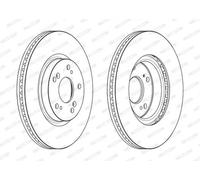 2x Disco freno ventilato DDF2473C FERODO per HONDA CIVIC IX CIVIC IX Tourer HR-V