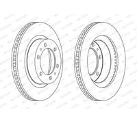 Dischi freno FERODO DDF2606C anteriore, ventilato, 2 Pezzo