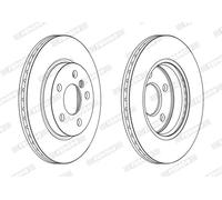 Dischi freno FERODO DDF2651C anteriore, ventilato, 2 Pezzo