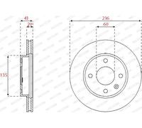 2x Disco freno ventilato DDF2688C FERODO per OPEL KARL