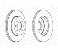 2x Disco freno ventilato DDF492C FERODO per ROVER HONDA MG LOTUS