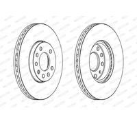 2x Disco freno ventilato DDF810C FERODO per SAAB OPEL LOTUS