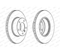 Dischi freno FERODO DDF834C anteriore, ventilato, 2 Pezzo