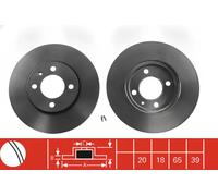 2x Disco freno ventilato DF1533 TRW per VW SEAT