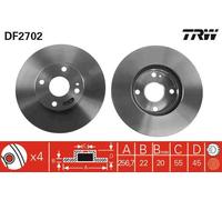 Disco freno TRW DF2702 anteriore, ventilato, 1 pezzo