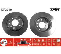 2x Disco freno ventilato DF2758 TRW per VW PASSAT B3/B4 Variant PASSAT B3/B4